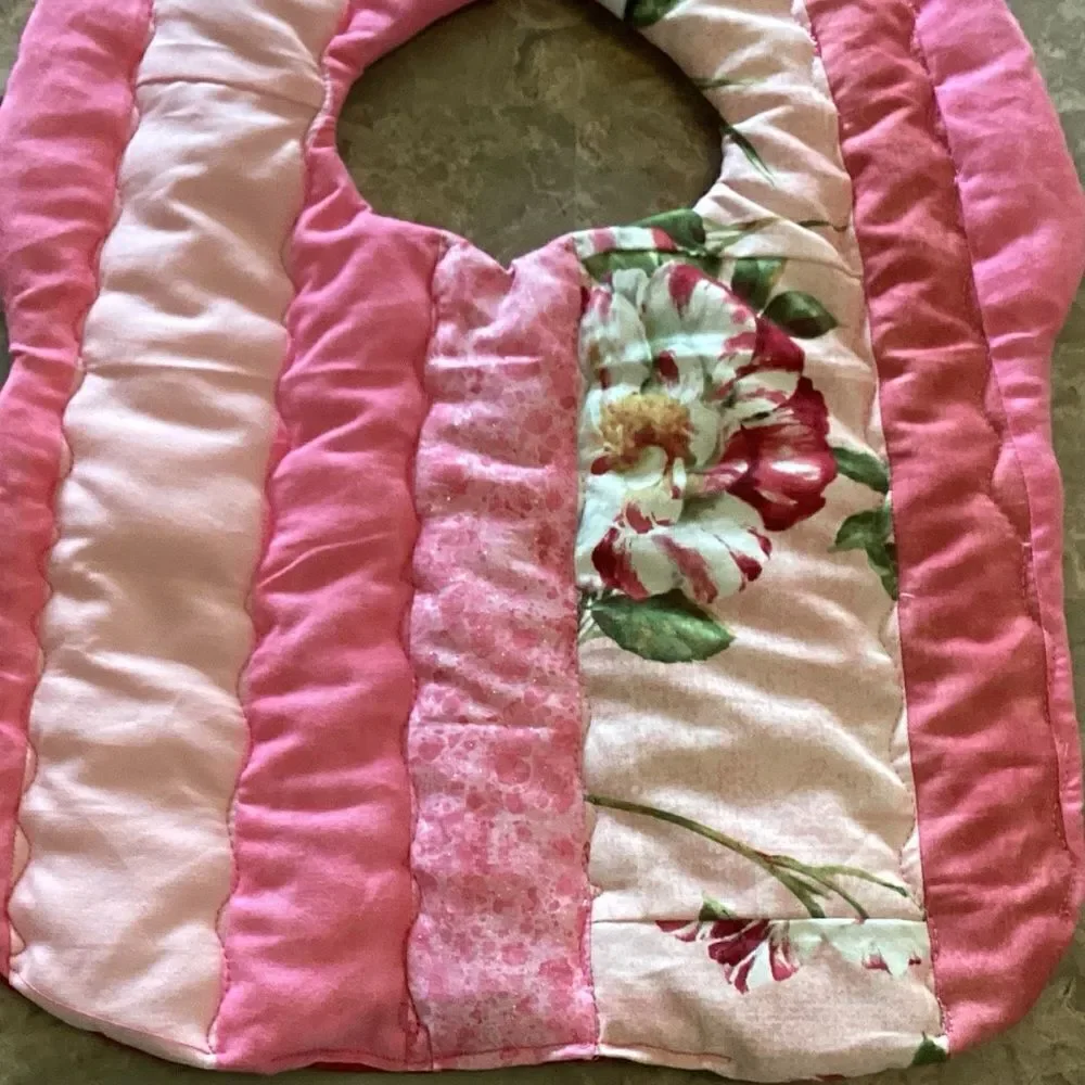 NWT. Hand Crafted Reversible Quilted Baby Bib